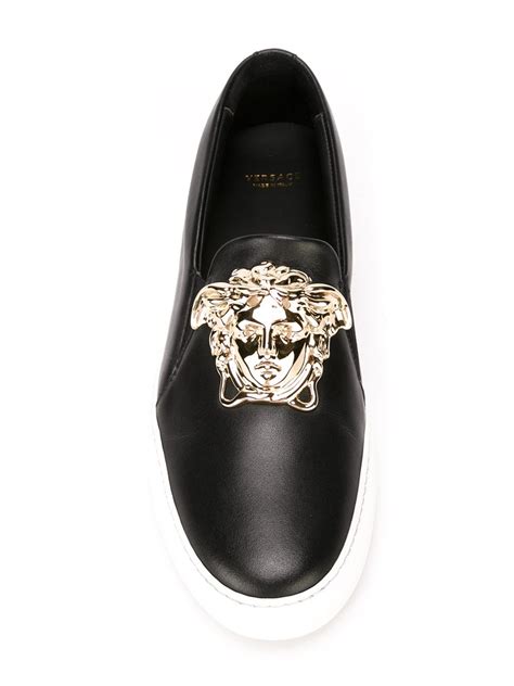 versace medusa head mule slippers|versace medusa sneakrsnc99 black 8.